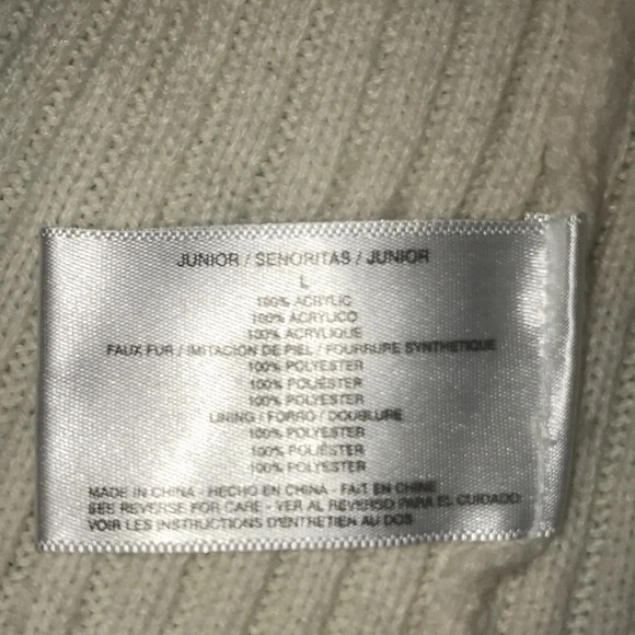 GLO jeans faux fur and knit zip up sleeveless vest cream colored Y2K size L - Picture 5 of 7